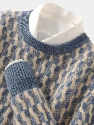 Aymeric | Pull 100 % laine à motif géométrique