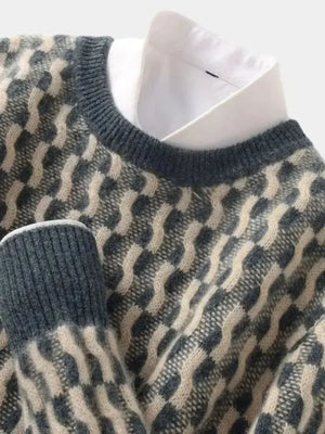 Aymeric | Pull 100 % laine à motif géométrique