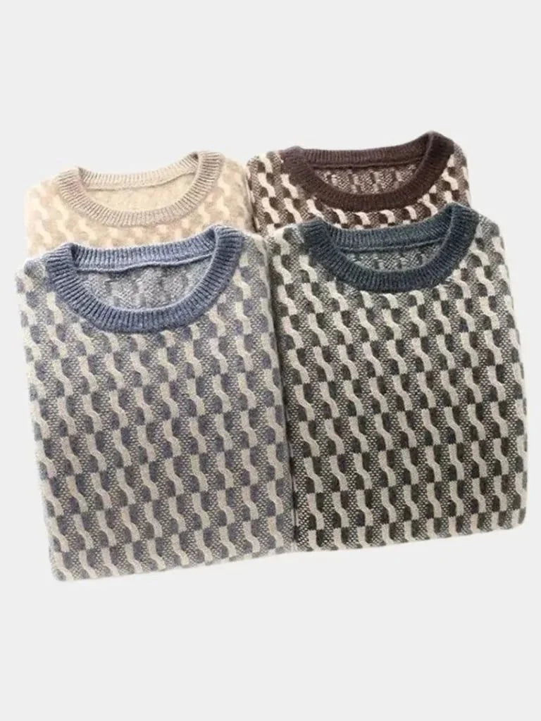 Aymeric | Pull 100 % laine à motif géométrique
