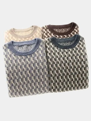 Aymeric | Pull 100 % laine à motif géométrique