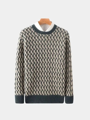 Aymeric | Pull 100 % laine à motif géométrique