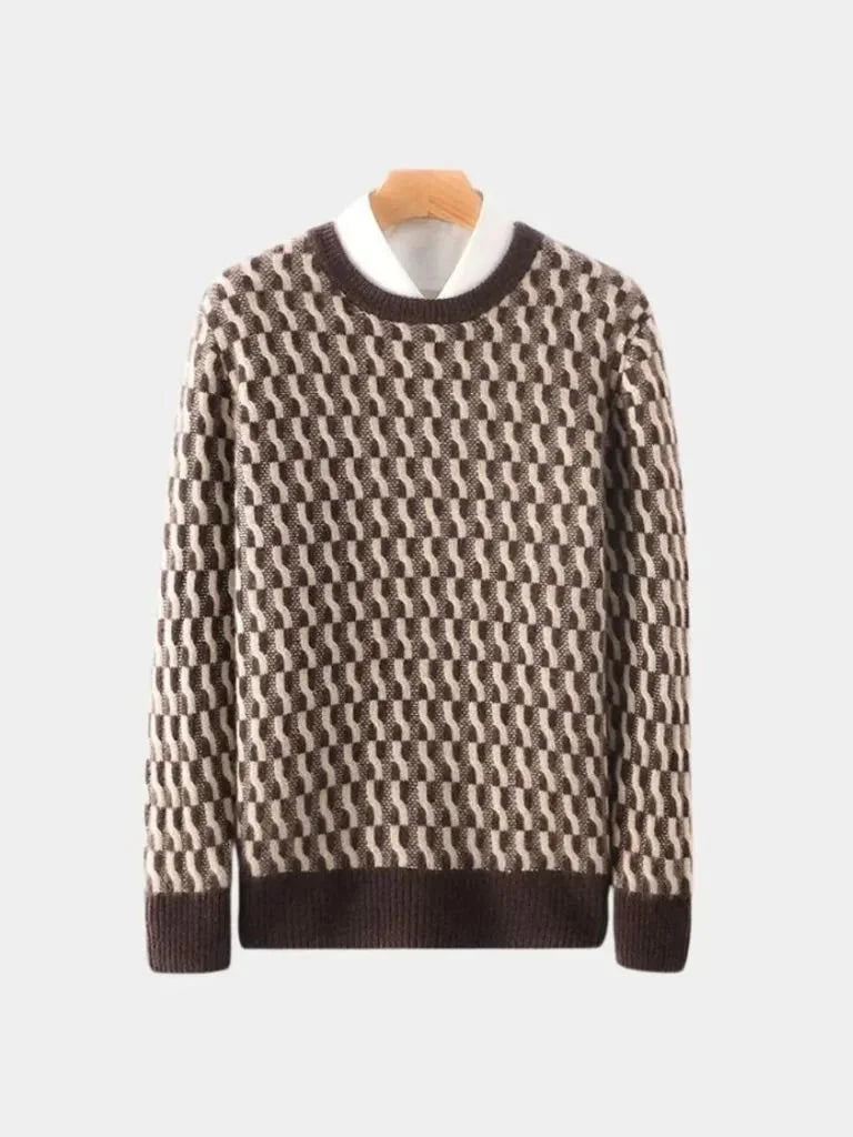 Aymeric | Pull 100 % laine à motif géométrique