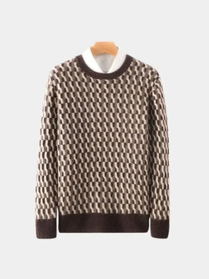 Aymeric | Pull 100 % laine à motif géométrique
