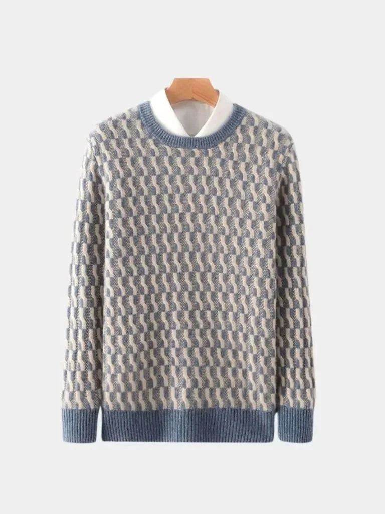Aymeric | Pull 100 % laine à motif géométrique