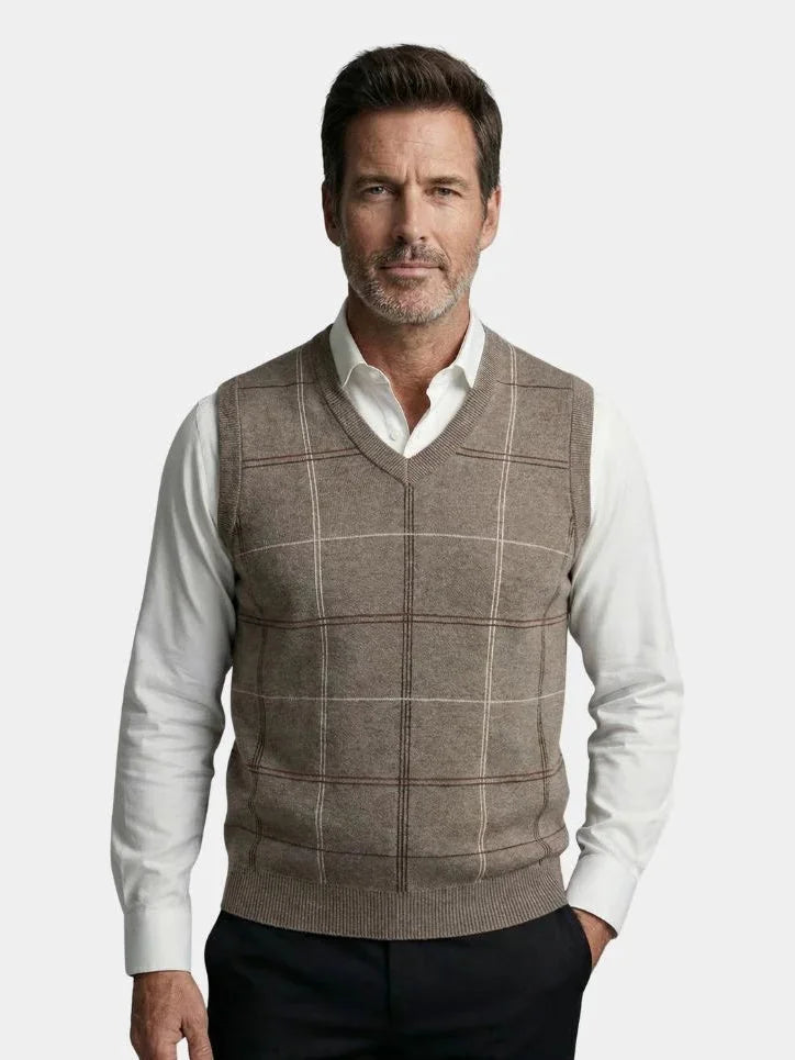 Théophile | Gilet en maille à carreaux
