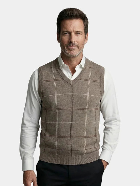 Théophile | Gilet en maille à carreaux