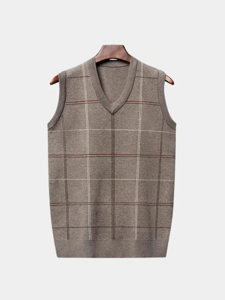 Théophile | Gilet en maille à carreaux