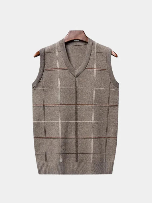 Théophile | Gilet en maille à carreaux