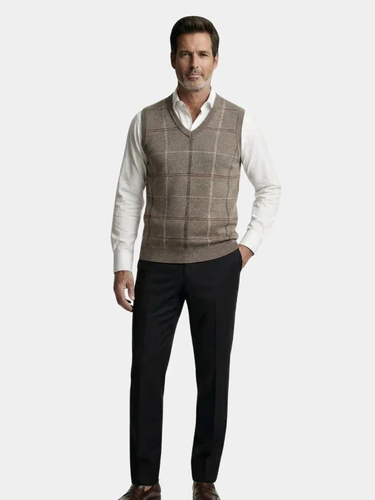 Théophile | Gilet en maille à carreaux