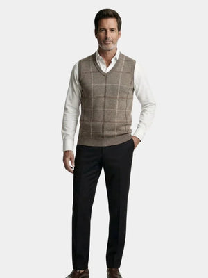 Théophile | Gilet en maille à carreaux