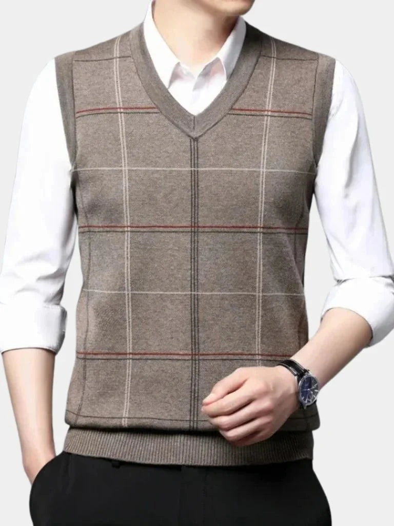 Théophile | Gilet en maille à carreaux