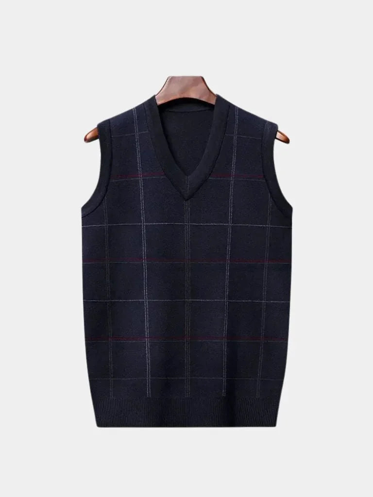 Théophile | Gilet en maille à carreaux