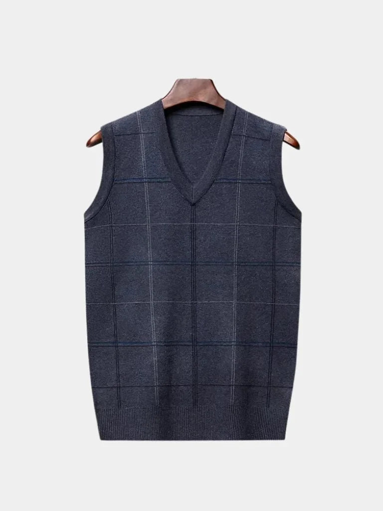 Théophile | Gilet en maille à carreaux