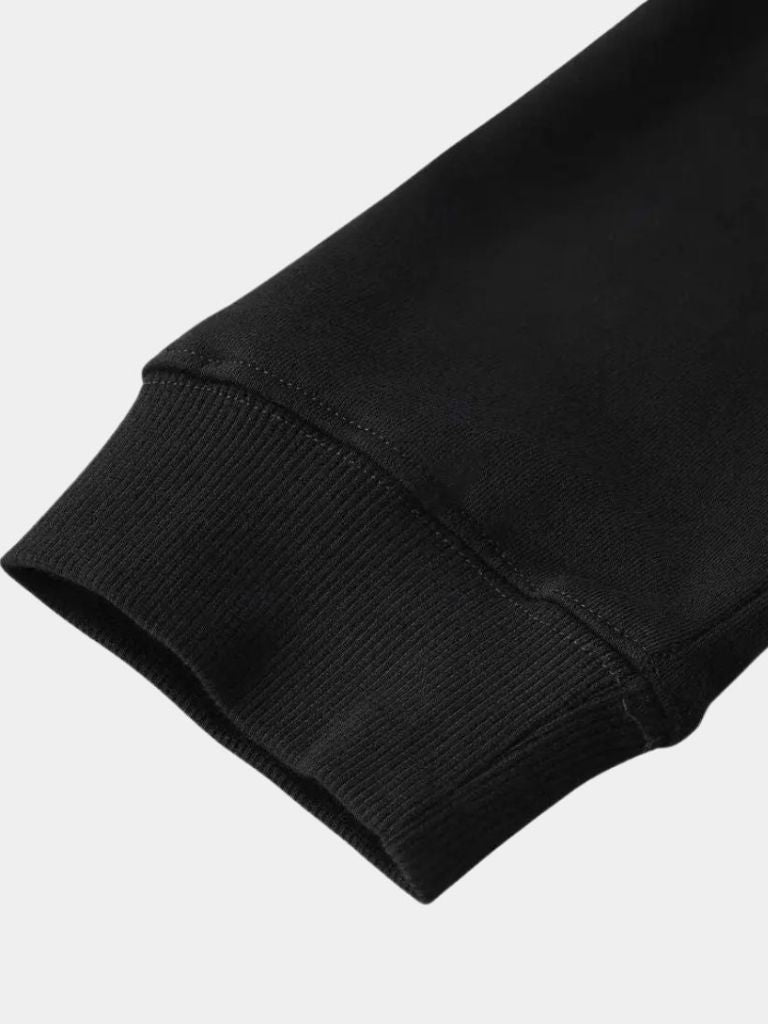 Marcel | Sweat-shirt zippé noir à col élégant